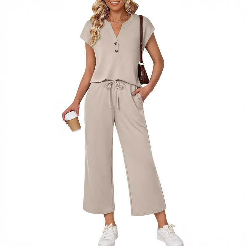 Cross-Border Amazon Hot-Selling Items: Women's Casual Suits, Spring Vacation Beach Travel Airport Outfits, Casual Cruise Fashion