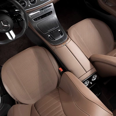 High-End, Ventilated, Cool and Breathable, Summer: Seat cushion, seat cover - chestnut-brown-punched-breathable-ultra-thin-flat-surface-main-and-passenger-pair