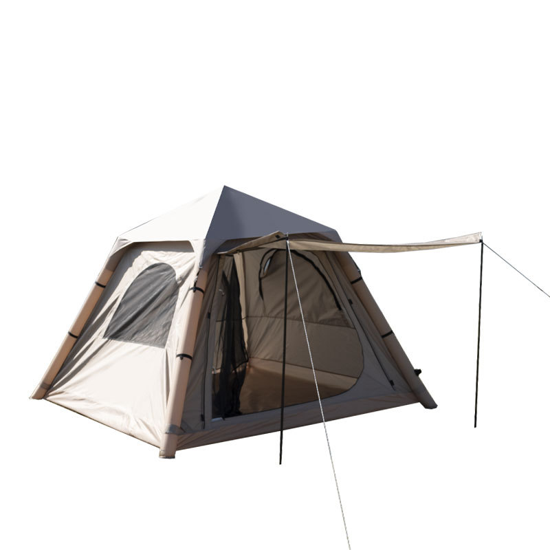 Carpa inflable totalmente automática 3 - 5 personas campamento al aire libre grueso a prueba de lluvia campamento portátil carpa inflable con cortina solar
