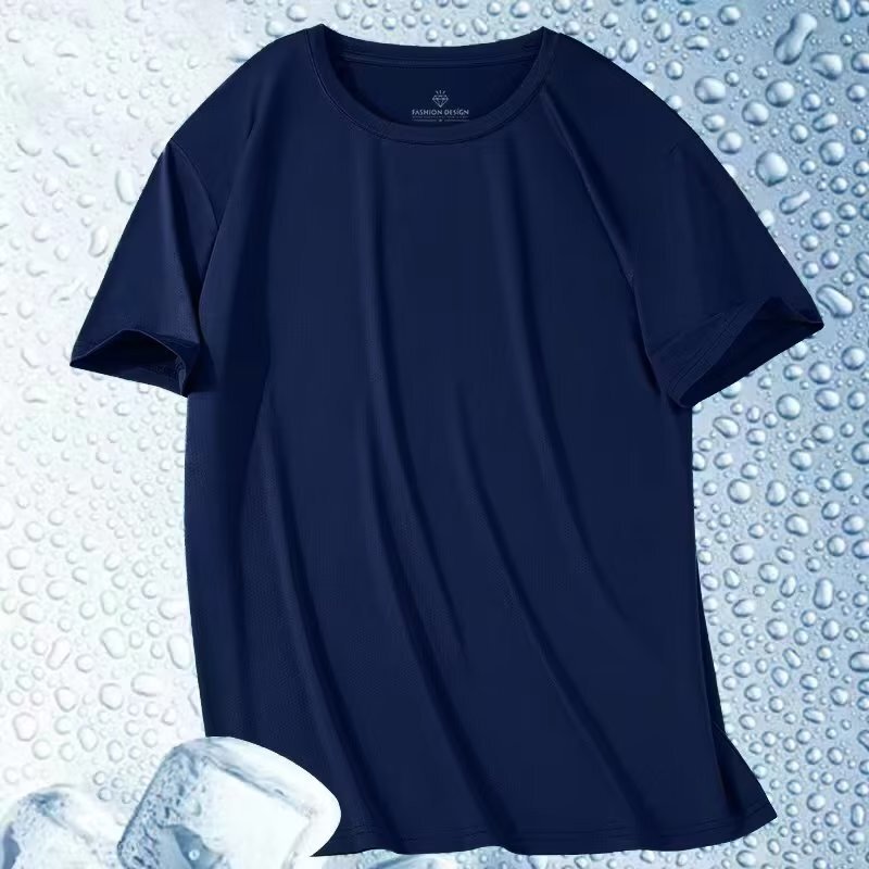 2025 スポーツ Tシャツメンズ半袖 Tシャツアイスシルク吸汗発散性シャツメンズ夏の新しい快適なフィットネスメッシュ速乾性|undefined