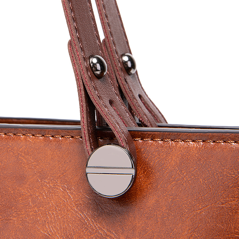 Guangzhou Oil Wax PU-Leder Neue Mode Doppeltasche Handtasche Einzelschulter Diagonal Straddle Bag_voghion.com