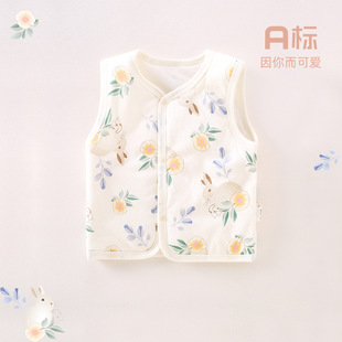 Baby's Vest Class A Outer Wearing Waistcoat for Men and Women Autumn and Winter Outer Wearing Quilted Cardigan Warm Vest for Newborn