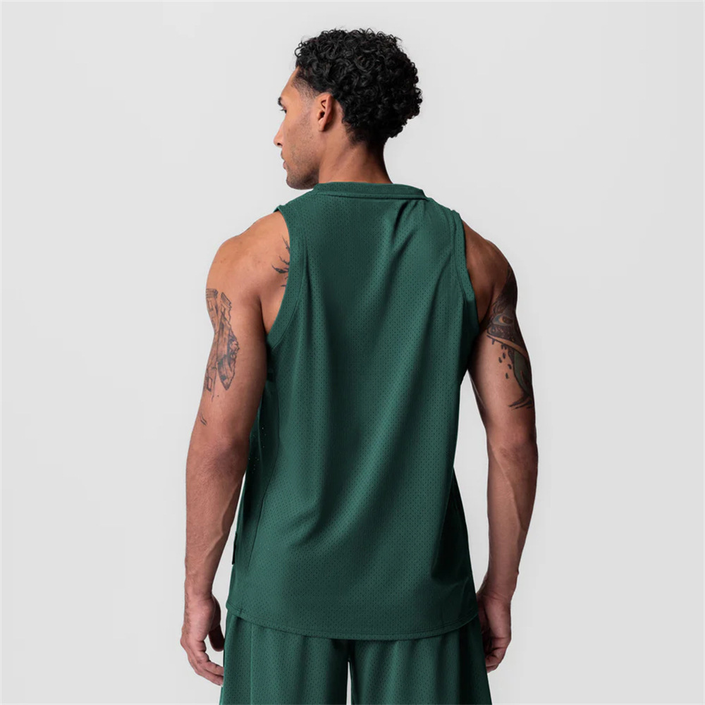 Chalecos de hombro para hombres de verano transfronterizos, ojos abiertos, ventilación, secado rápido, tendencia de fitness, deportes sin mangas, blusas relajadas, estadounidenses image 3