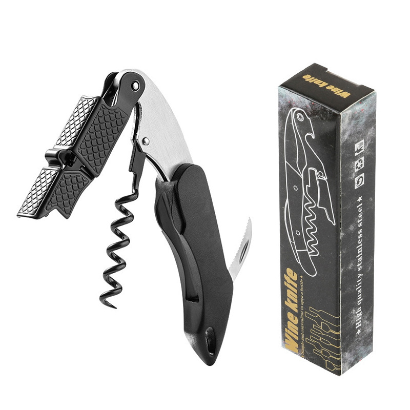 Abridor de botellas de vino de acero inoxidable multifunción cuchillo de caballo cerveza abridor de vino abridor de cuchillo de vino portátil hogar de alta gama