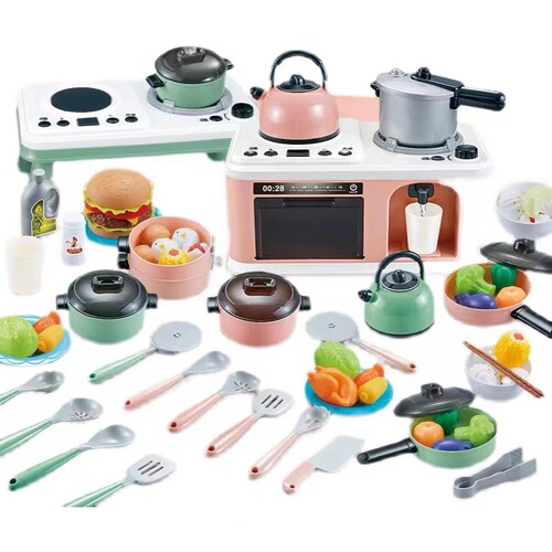 Children's Play Kitchen Toy Set for Pretend Cooking, Cutting Fruits, and Meal Preparation - Baby Kitchen Tools for Boys and Girls - Realistic Cooking Utensils