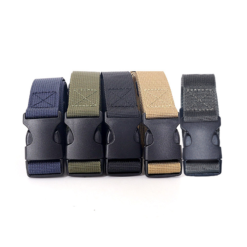 2,5 hebilla ancha Cinturón fino de las mujeres ropa de trabajo al aire libre estudiante no metal pantalones cinturón lona entrenamiento militar nylon al por mayor