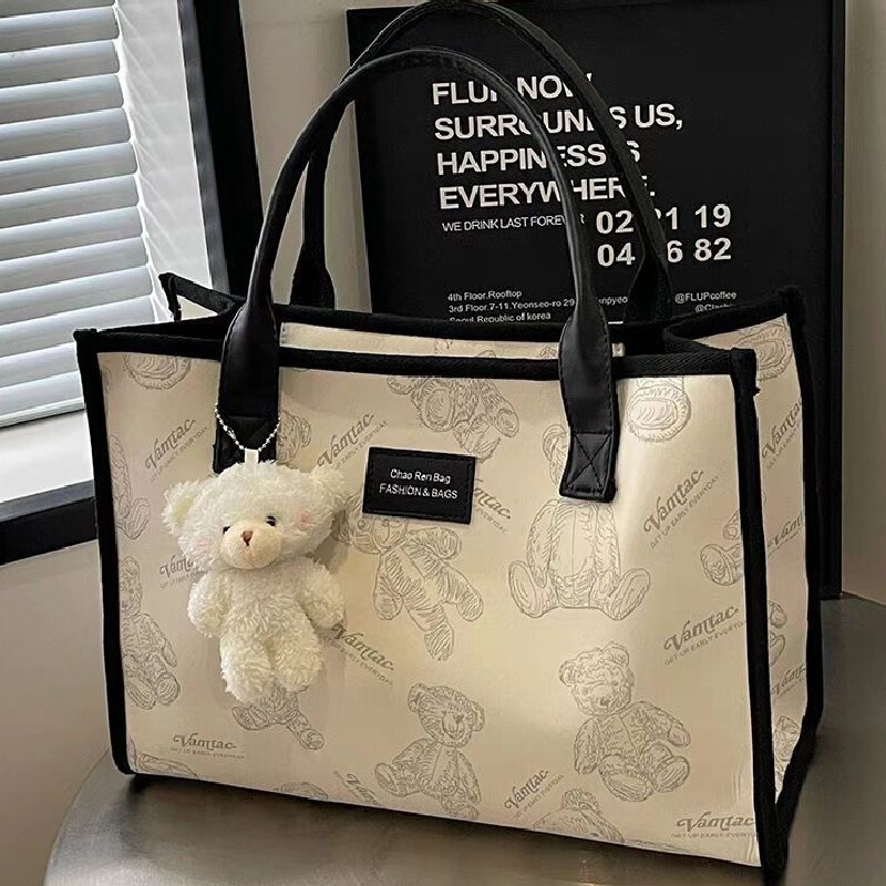 Canvas Big Bag 2024 New Tote Underarm Bag Fashion Commuter Handbag Large Capacity Outgoing Mummy Bag Canvas Big Bag 2024 New Tote Underarm Bag Fashion Commuter Handbag Large Capacity Outgoing Mummy Bag