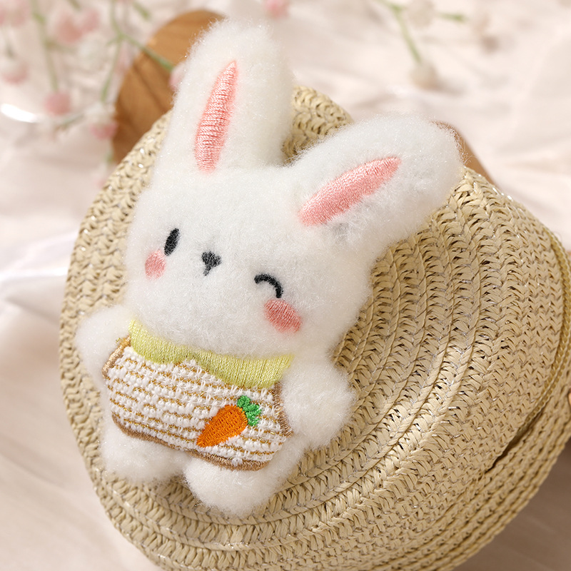 64g Weight Weave Fashion Element Zipper Closure Type Single Shoulder Strap Strap Type Straw Bag Bags Type Casual, Holiday Occasion Straw Material Animal, Cartoon Pattern Spring&Summer Season Kid'S Gender Cute Style Round, Heart-shaped Shape Kid'S Straw Animal Cartoon Cute Weave Round Heart-shaped Zipper Straw Bag 13