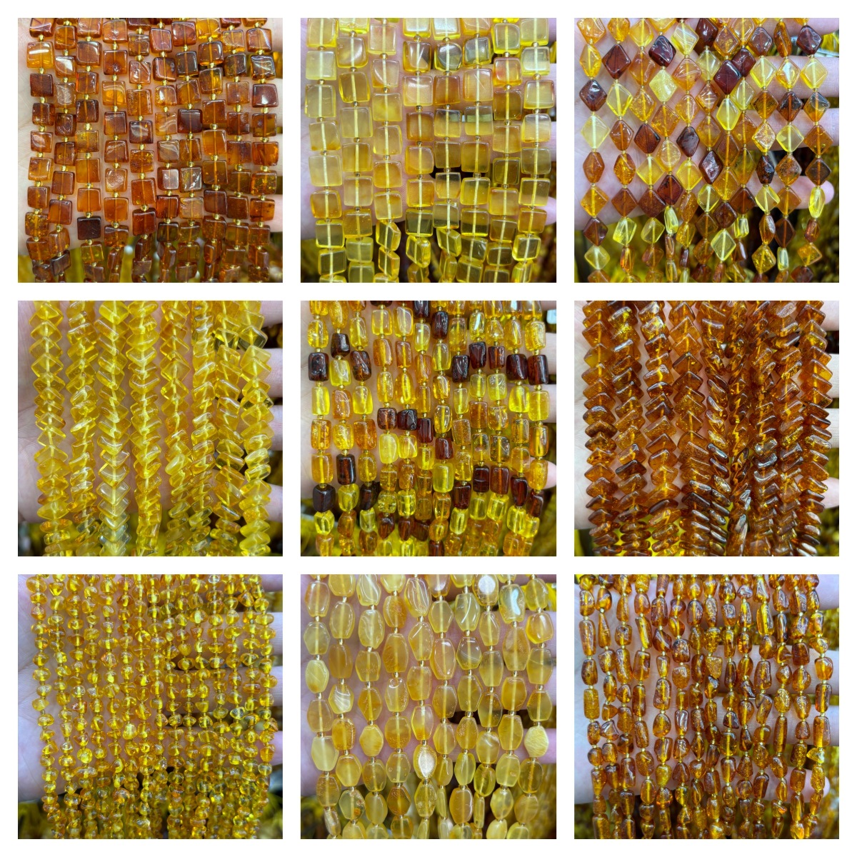 Natural Amber Square Pieces, Diamond-Shaped Pieces, Sugar Cube-Shaped Beads, Irregular Amber Miscellaneous Pieces, Loose Beads, DIY Jewelry Accessories