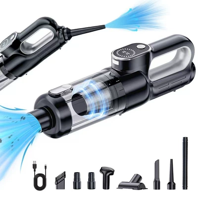Car vacuum cleaner wireless multifunctional brushless dual-purpose integrated household inflatable mini high-power car dust blower (Tozsoranlar) - st-8007-brushless-blowing-and-suction-integrated-vacuum-cleaner-black-silver