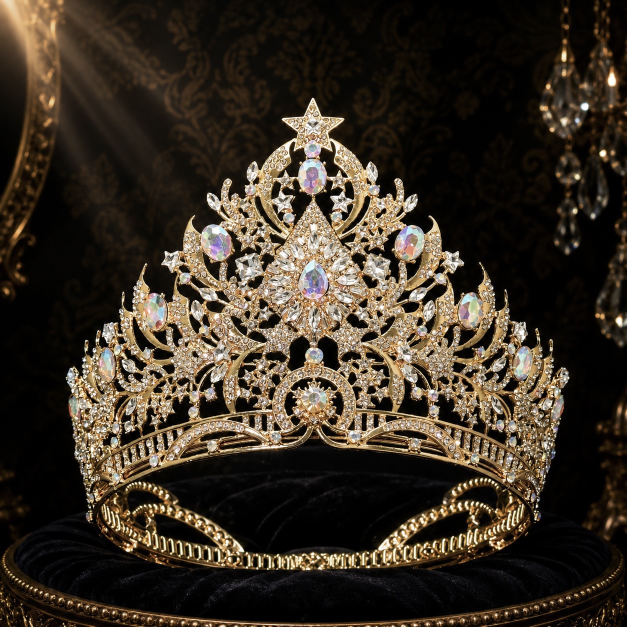 2026 nueva fábrica transfronteriza venta directa europea y americana elegante temperamento concurso de belleza boda corona corona corona de etapa de novia