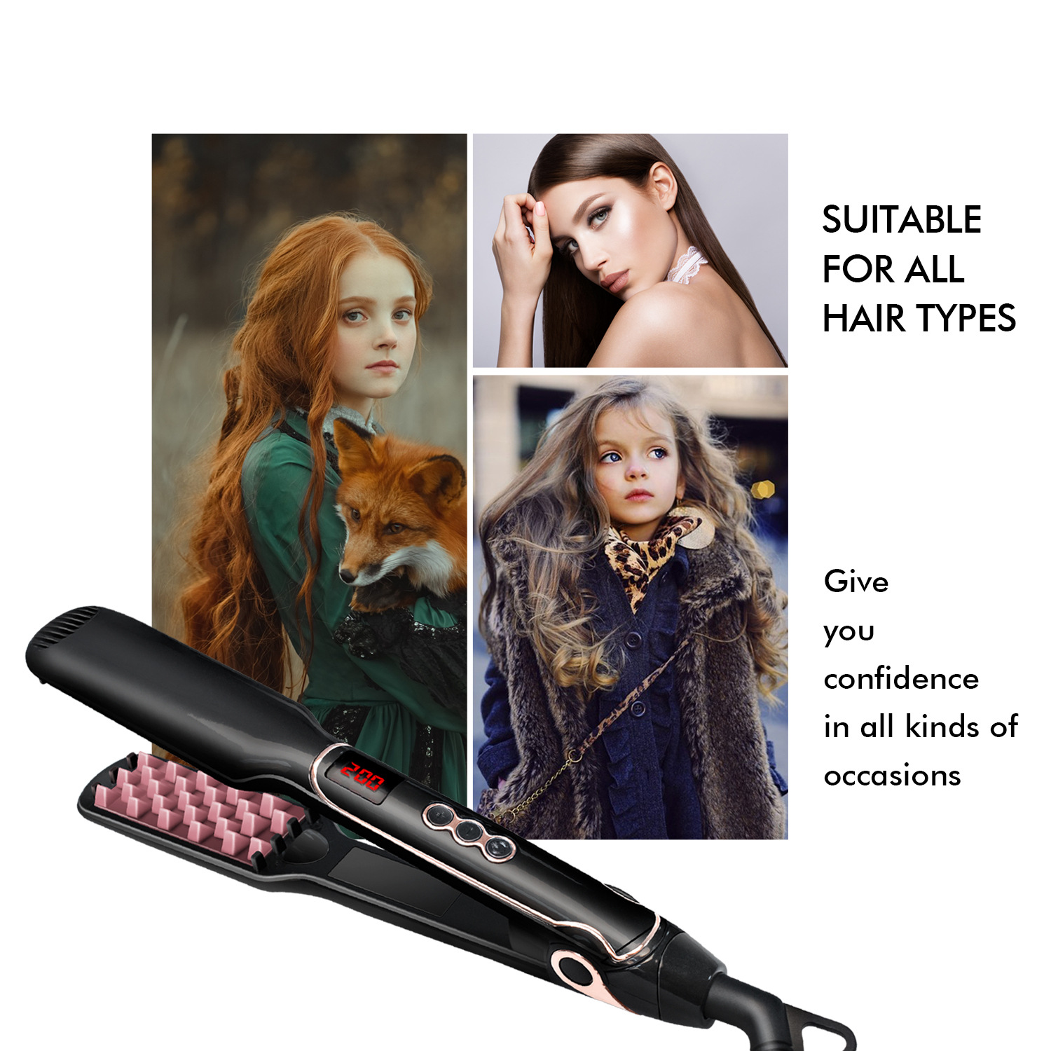 Professionelle Keramik Glättbürste Und Lockenstab Für Das Haar_voghion.com