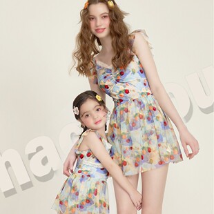 Trumpeter 151031 New Parent-child Swimsuit Summer Seaside Water Super Good-looking One-piece Skirt Swimsuit for Girls