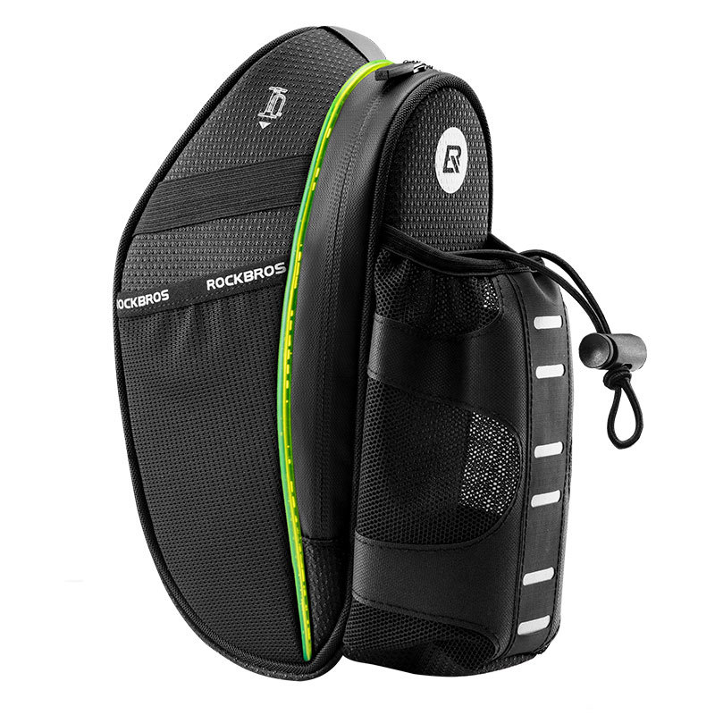 Rock Brothers Luminous Bicycle Tail Mountain Összecsukható Kerékpár Könnyű Vizes Palackkal Hátsó Nyeregtáskával_voghion.com