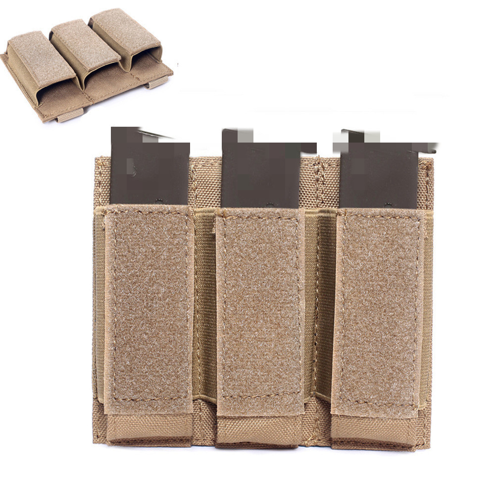 New tactical pistol magazine pouch, 9mm magazine bag, Molle system accessory kit, triple ammunition pouch