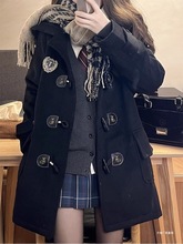 学院风大衣外套女装秋冬季新款制服宽松小个子学生中长款风衣
