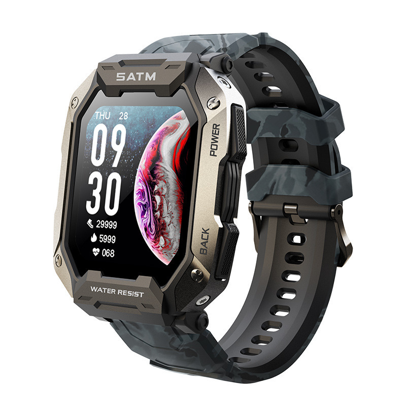 新款C20游泳三防多功能運動模式計步心率血壓多錶盤5ATM智能手錶