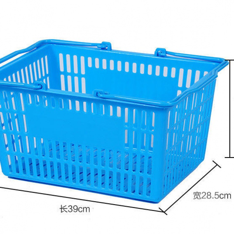 超市购物筐购物篮手提篮手拉带轮大号加厚购物车商场购物篮脏衣篮