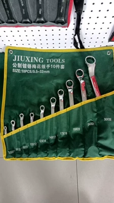 Mühərrik tənzimləmə alətləri | Dual-Purpose Wrench Set, 6-22 - mirror-double-torx-wrench-set-of-10-green