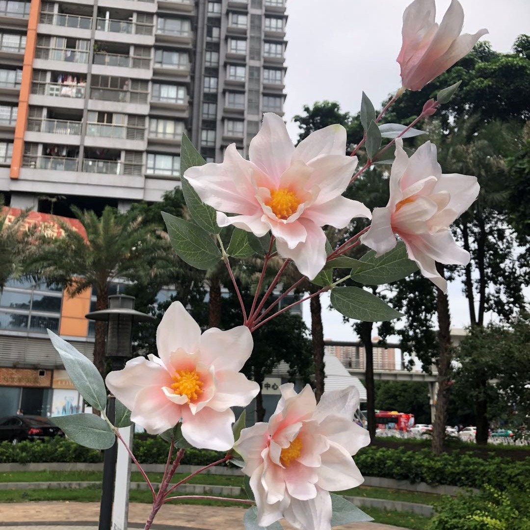 Simulación del Día de San Valentín rosa fabricante 3 sola rama multi-cabeza rosa decoración de la boda flor falsa al por mayor