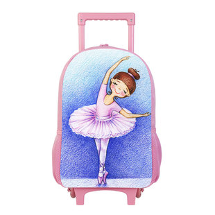 Pink trolley bag large capacity lightweight dual-use pull backpack HD printing trolley bag wholesale