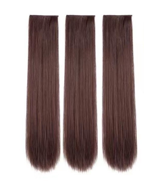 Peruca de cabello largo de mujer tipo tres piezas de imitación de cabello humano largo ondulado cabello largo recto flojo aumento de cabello invisible extensión de cabello sin rastro