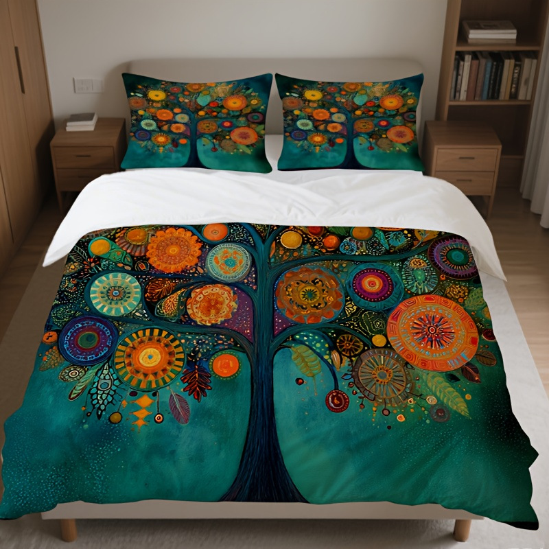 Transfronterizo luminoso árbol de vida molienda impresión digital kit de edredón textil para dibujar se puede ajustar TUME / JIT