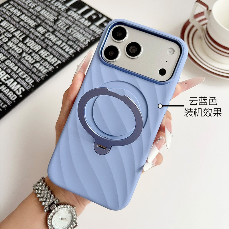 Liquid silicone 360-degree stand, compatible with iPhone 18 Pro Max phone cases, Apple 17 Pro, offering clear and drop-resistant protection