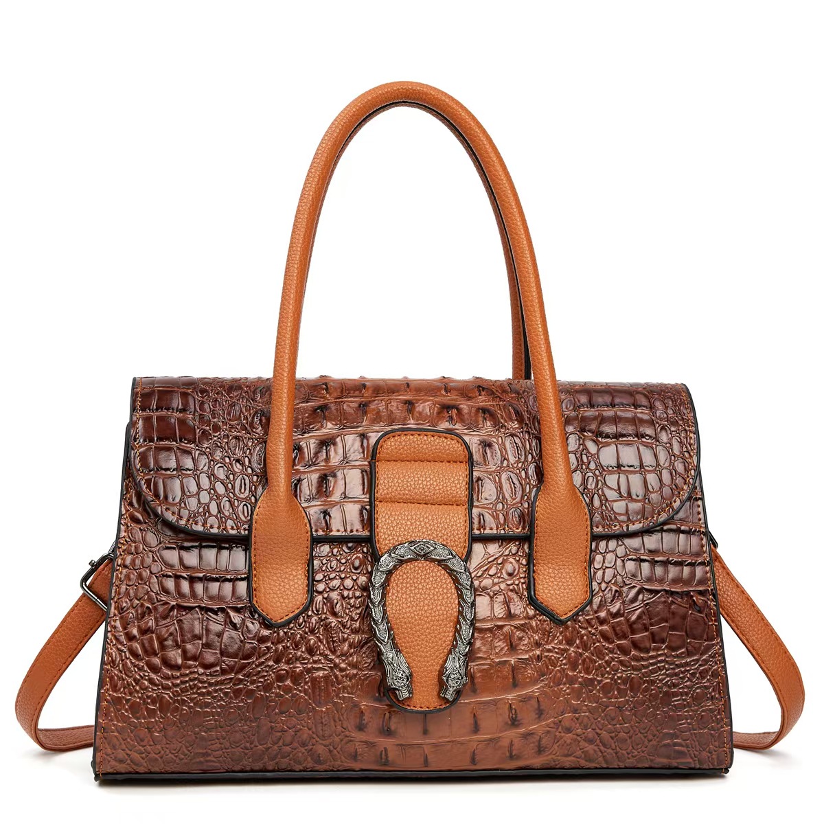 Clásico cocodrilo estampado bolso de mano casual de gran capacidad versátil bolso de hombro de moda de viaje mochila bolso de mano