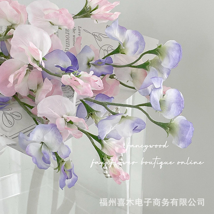 Simulation of High Quality Pea Flower Japanese Wool Sweet Pea Nordic Home Decoration Live Explosive ins Style
