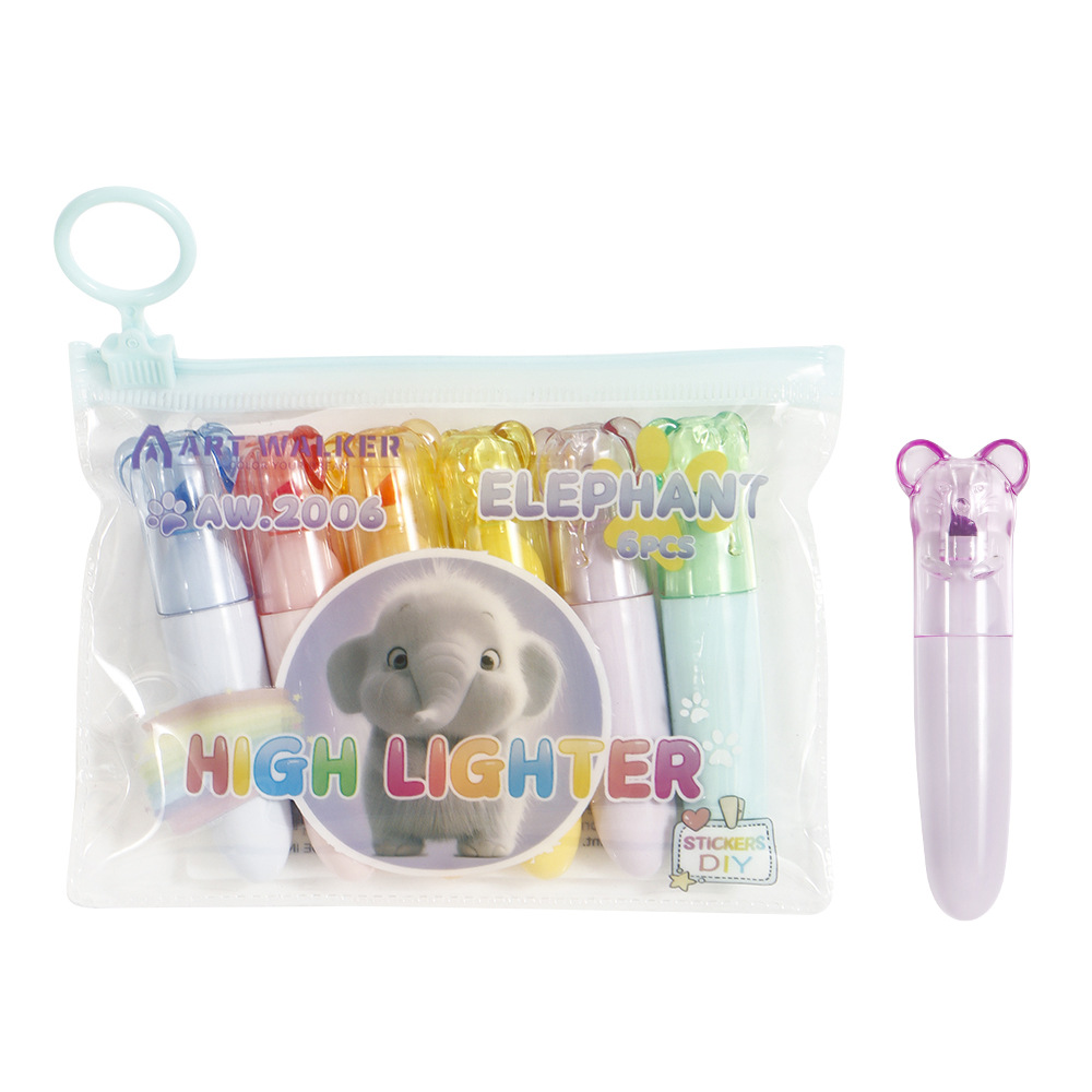 Mini cristal gato garra resaltador conjunto de dibujos animados alumno diy graffiti dibujo de línea marcado lápiz de cuenta