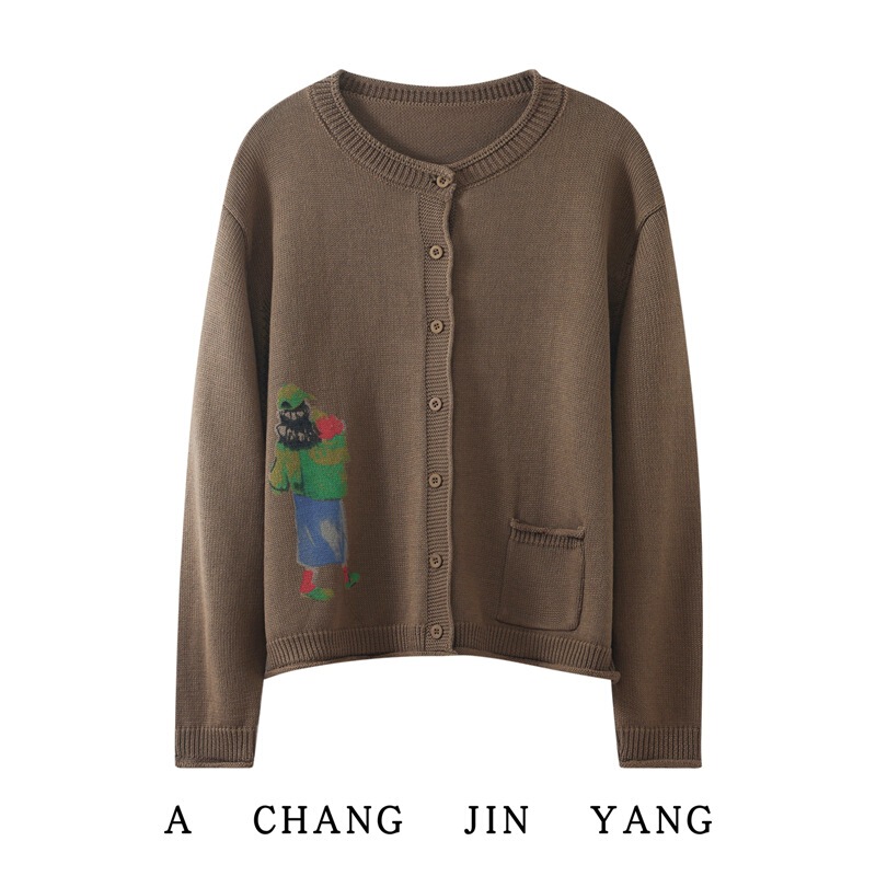 Fashionable Casual Long-Sleeve Sweater Coat for Women, 2026 Spring and Autumn New Style, Loose Artistic Retro Cotton Knit Cardigan Fashionable Casual Long-Sleeve Sweater Coat for Women, 2026 Spring and Autumn New Style, Loose Artistic Retro Cotton Knit Cardigan