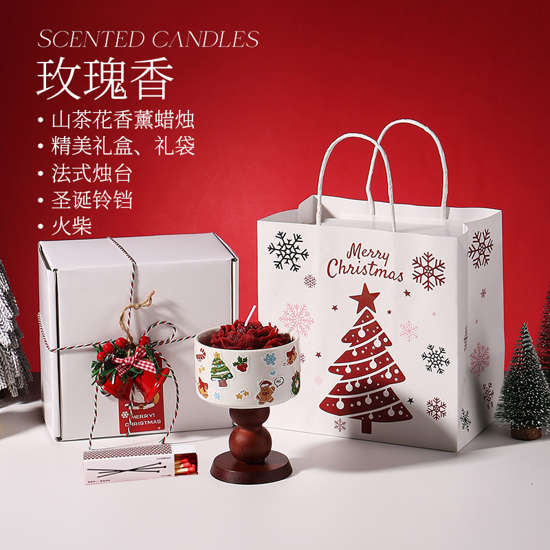 Incienso de copa alta - Rosa + bolsa de regalo - modelo navideño