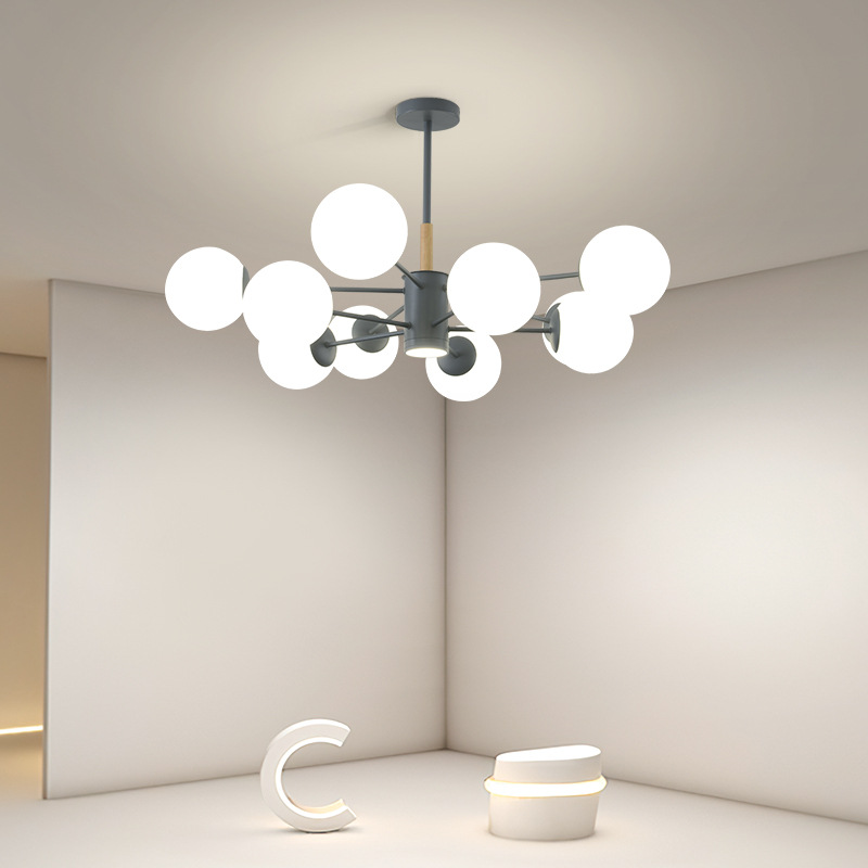 北欧灯具简约现代大气家用客厅吊灯创意个性卧室服装店分子魔豆吊