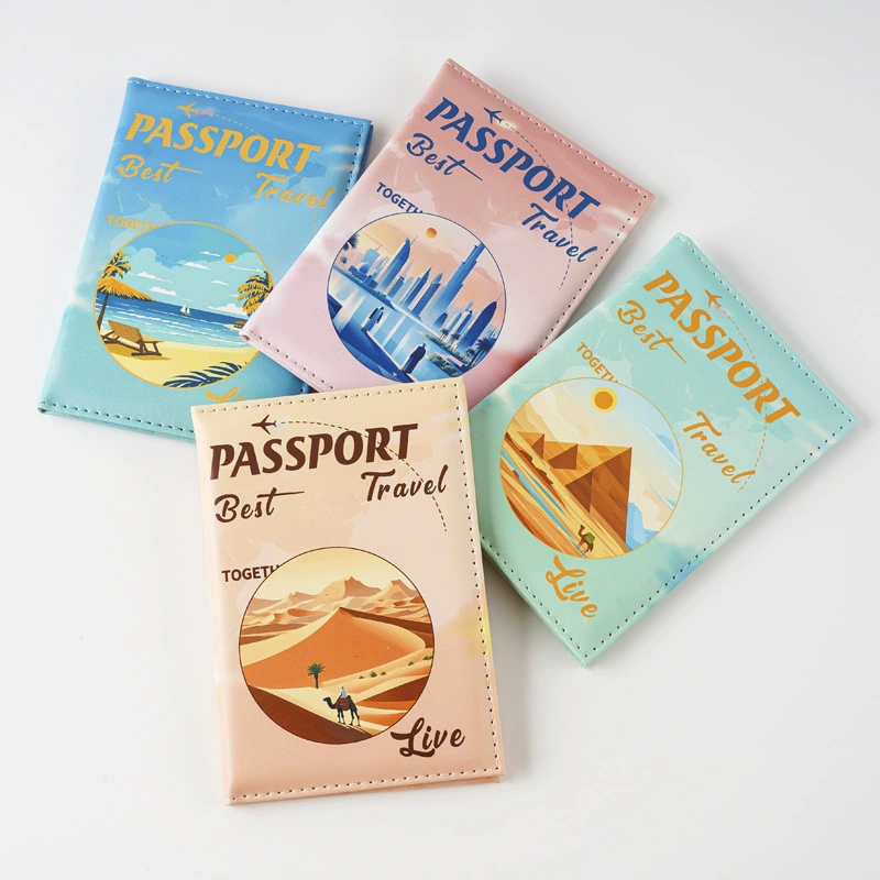 Модный чехол для паспорта, набор из полиуретана для путешествий, праздничная сумка паспорта, городской стиль