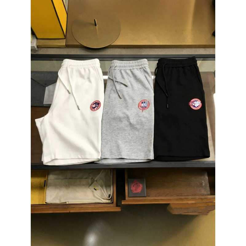 Cross-border foreign trade high-quality cotton shorts with large embroidered logo, summer unisex trendy casual sports shorts Cross-border foreign trade high-quality cotton shorts with large embroidered logo, summer unisex trendy casual sports shorts