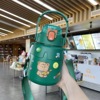 Cartoon children's glass stainless steel, suspenders for elementary school students, street thermos, capacious cloak, cup