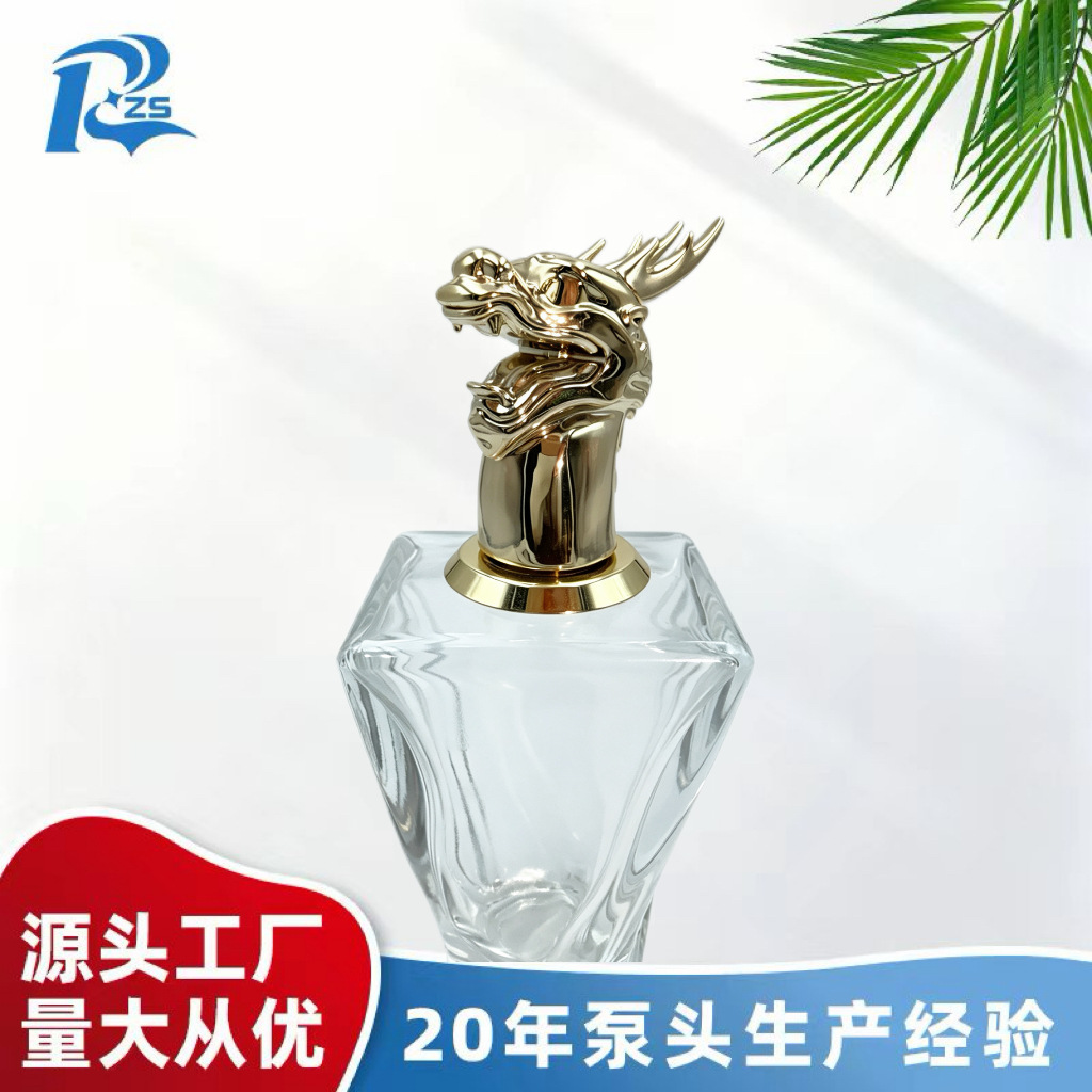 15牙金色龙头锌合金香水瓶盖 厂家供应 按需定 制包装实拍产品高清图
