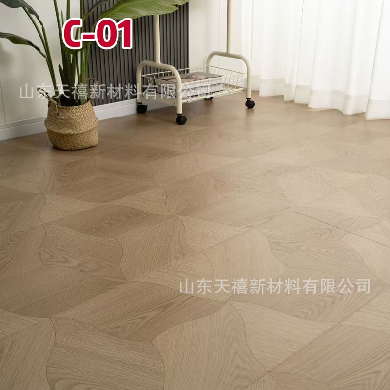 2025新款12mm荷叶拼艺术拼花木地板锁扣耐磨耐地热强化复合木地板|undefined