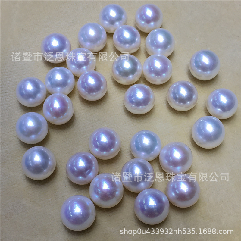 6a淡水akoya真珠8-9-10mm白色透青粉光真円強光無傷裸珠散珠diy|undefined