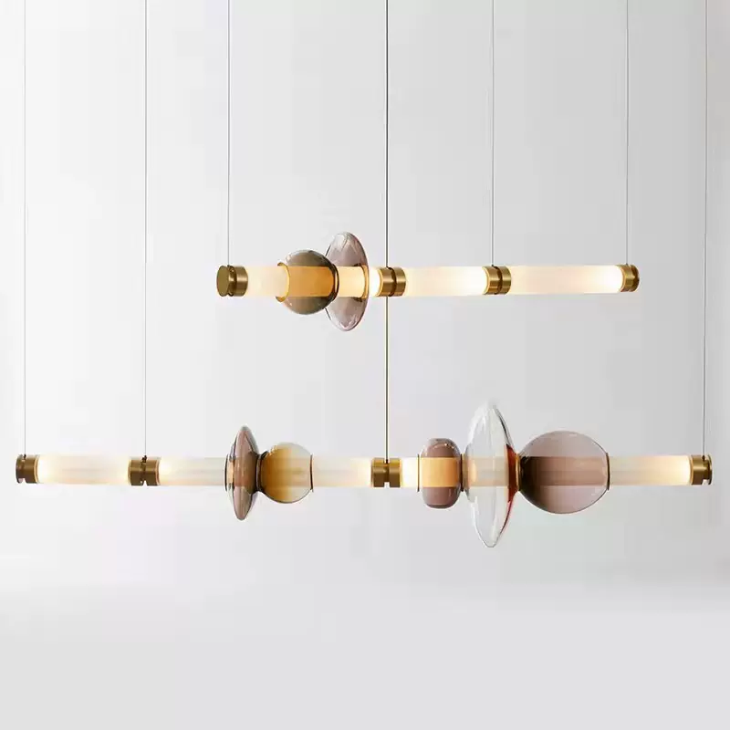 创意简约一字餐厅吊灯设计师书房前台吧台北欧简约跨境装饰艺术灯