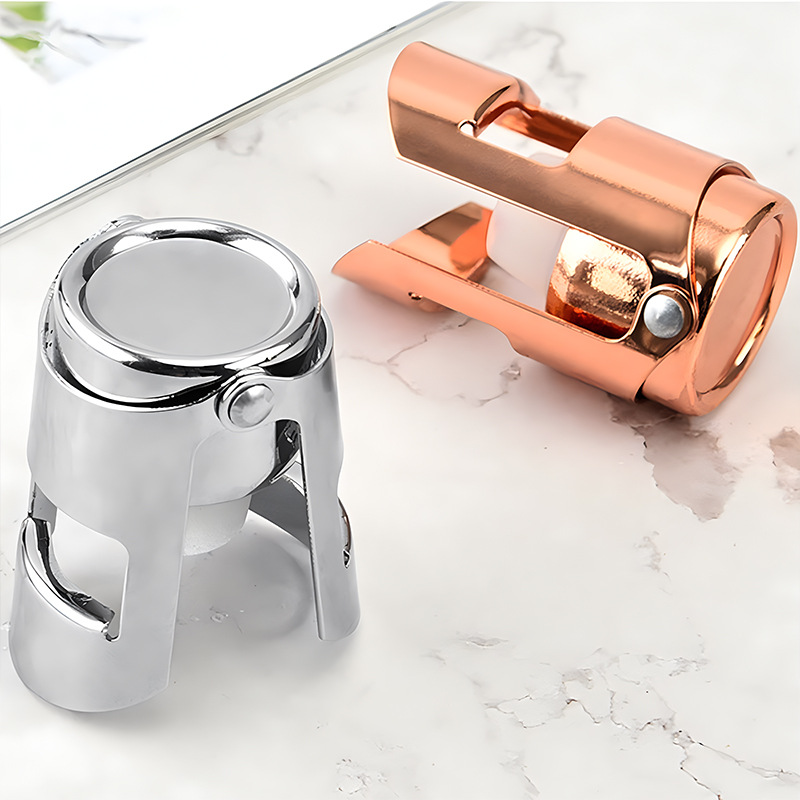 Cross-border stainless steel champagne stopper, champagne bottle stopper, preservative stopper, grooved red wine stopper, sparkling wine bottle stopper, wholesale