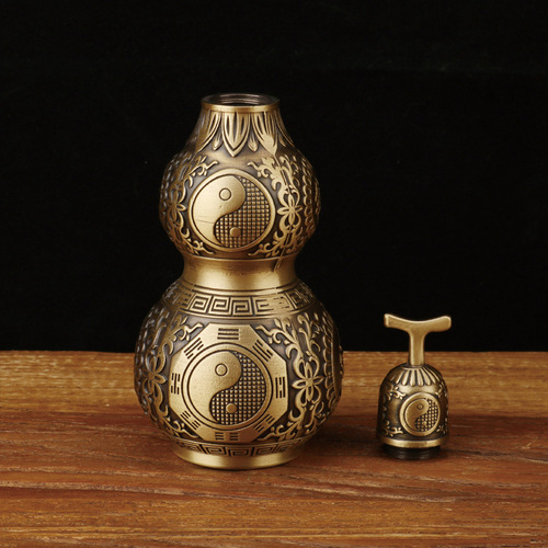 Manufacturer wholesale open lid copper gourd machine pressed gourd ornaments copperware crafts wholesale