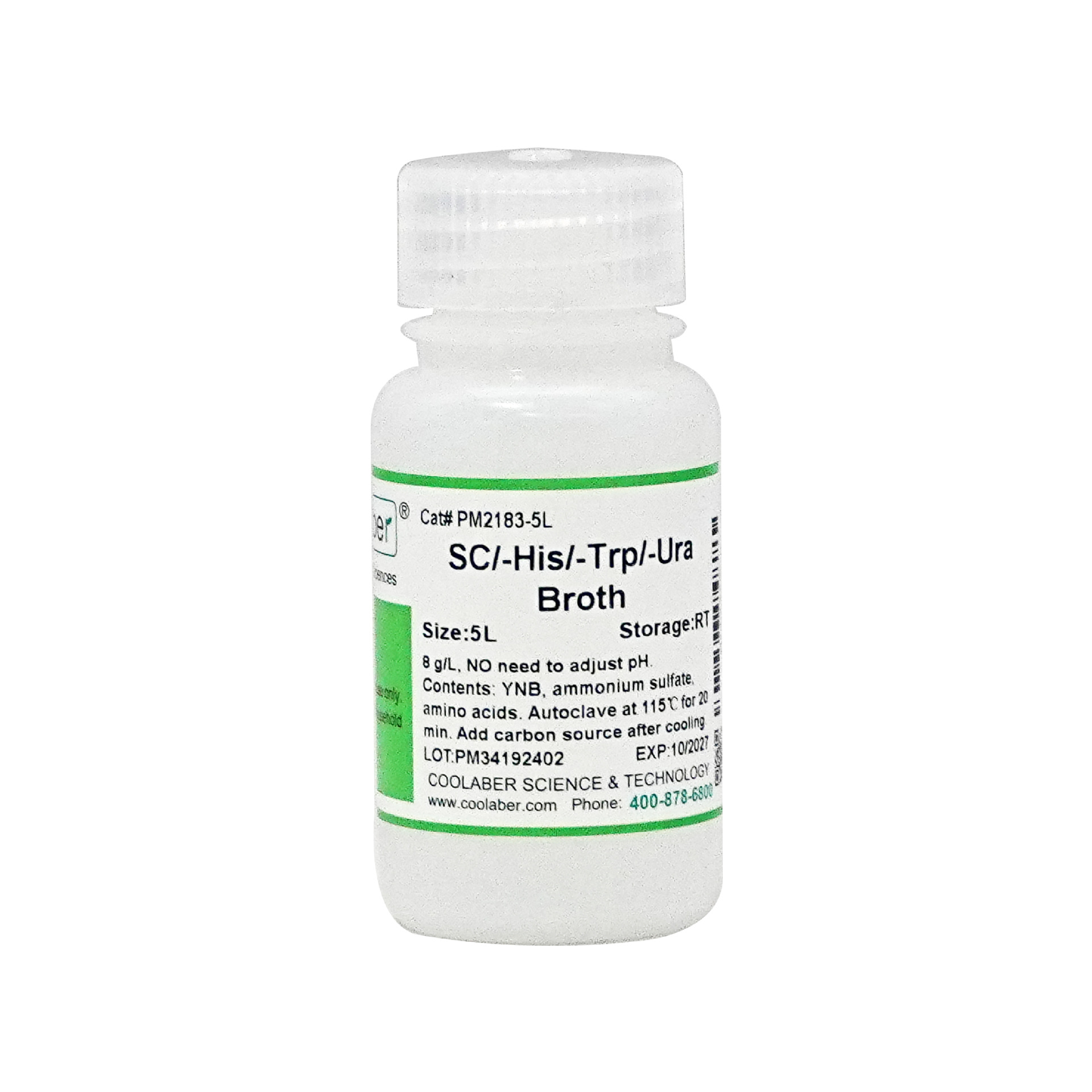 科研用 SC/-His/-Trp/-Ura Broth 酵母培养基
