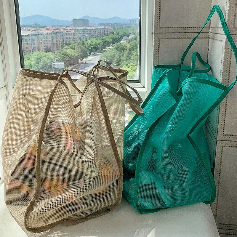 Beach Bag Large Capacity Mesh Toy Storage Bag Multifunctional Travel Portable Swimsuit Hollow Storage Bag Wholesale