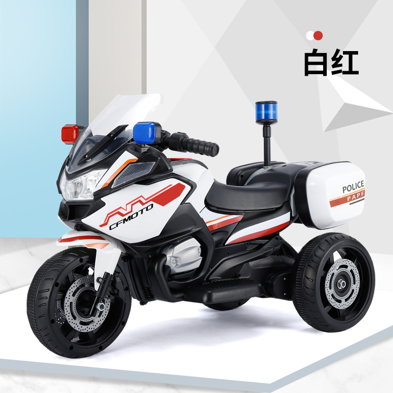 Motocicleta eléctrica para niños triciclos de carga para niños y niñas control remoto para bebés cochecito de niños con batería para personas coche de policía