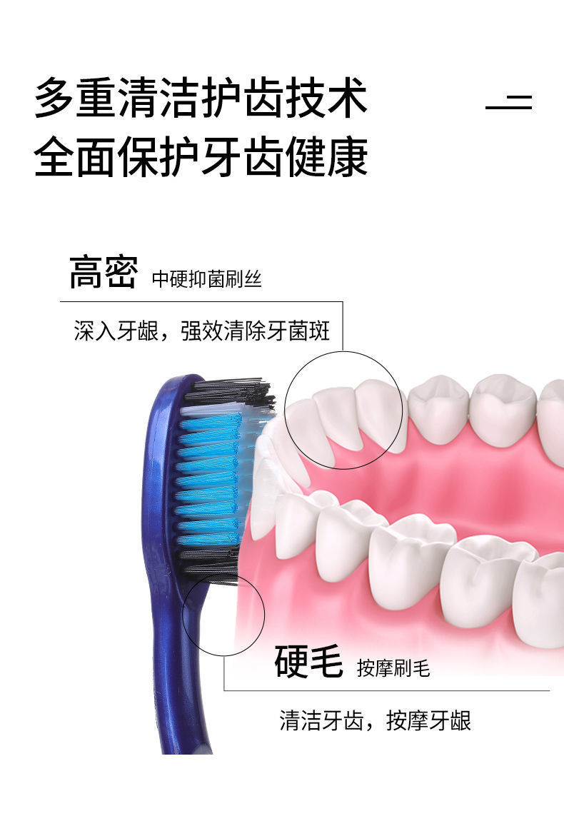 中硬毛牙刷 家用去烟渍黄斑清洁牙渍小帮手牙刷独立包装 厂家直销详情5