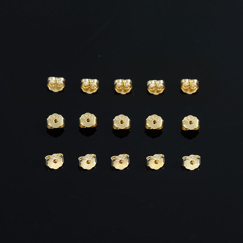 通體s925純銀梅花耳塞耳堵耳帽耳釘DIY耳飾配件18k玫瑰金廠家批發