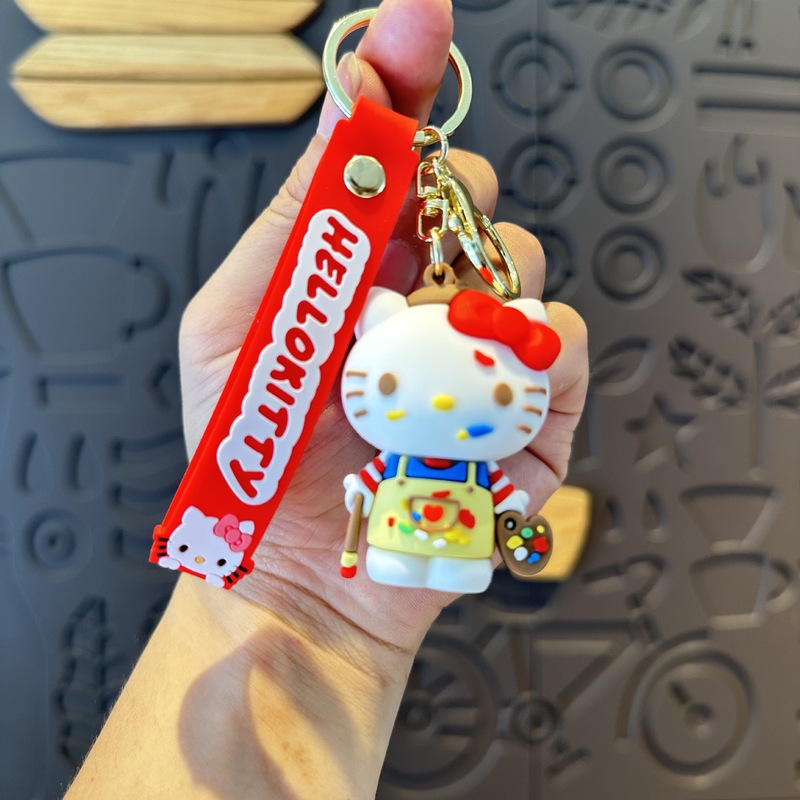 かわいい漫画赤と青 kt 猫キーホルダーサンリオ人形バッグキーホルダーペンダントイベント人形マシンギフト|undefined