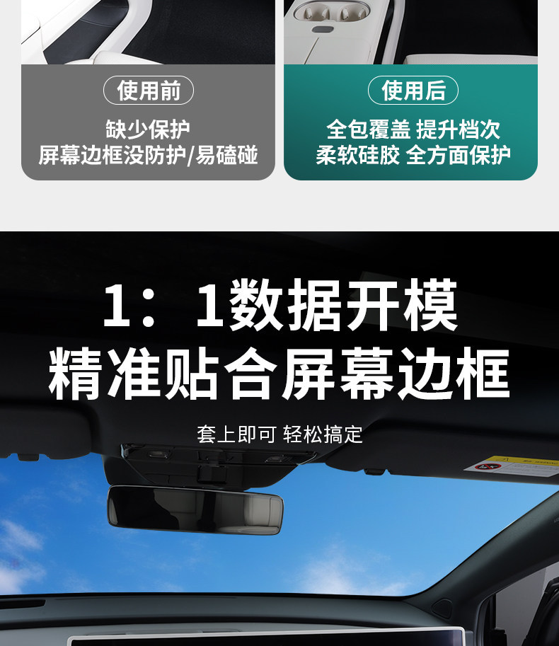 Suitable for Ideal I6/I8 Screen Protective Cover, Central Control Navigation Display Screen Silicone Strip, Car Interior Accessories